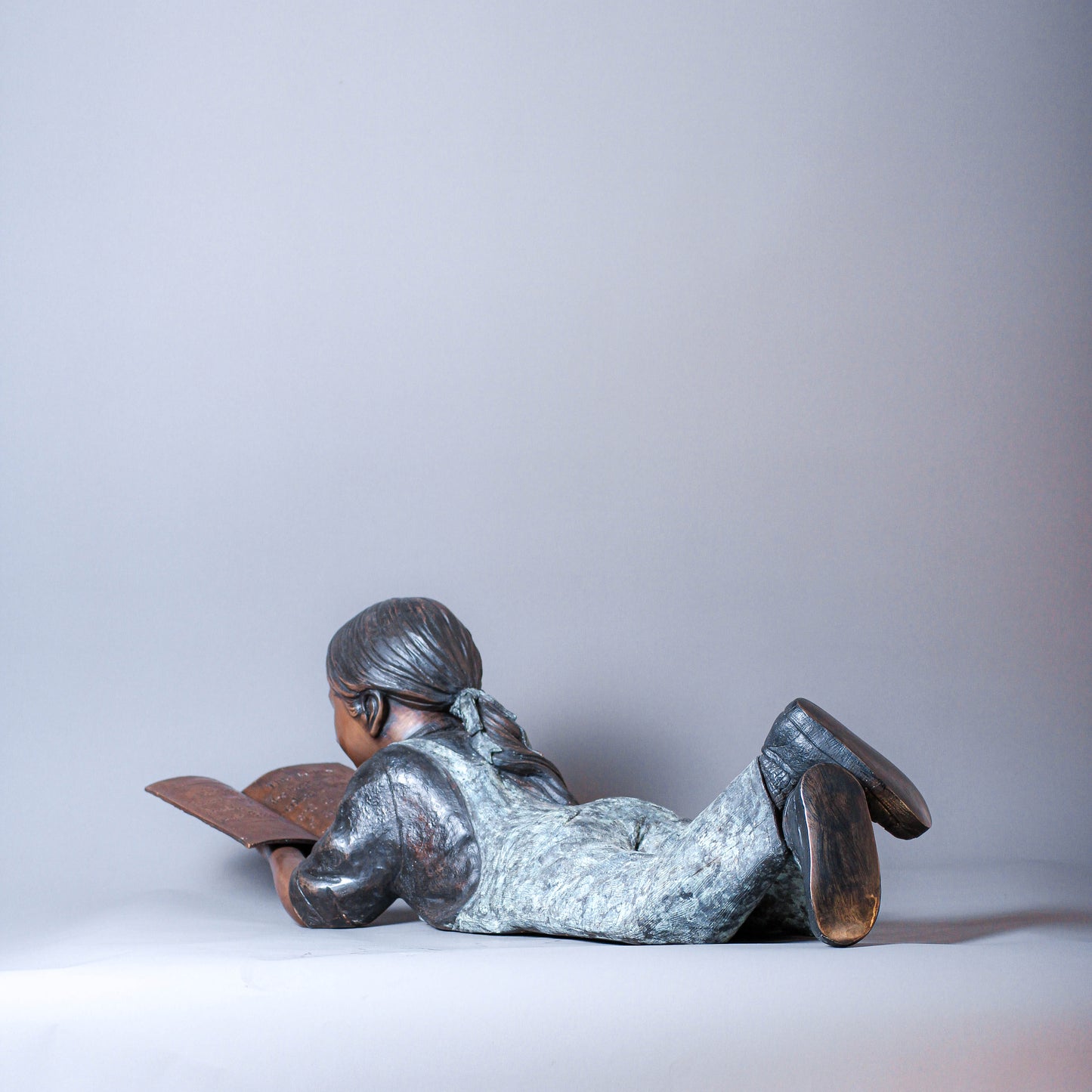 Girl Reading A Book Bronze Sculpture