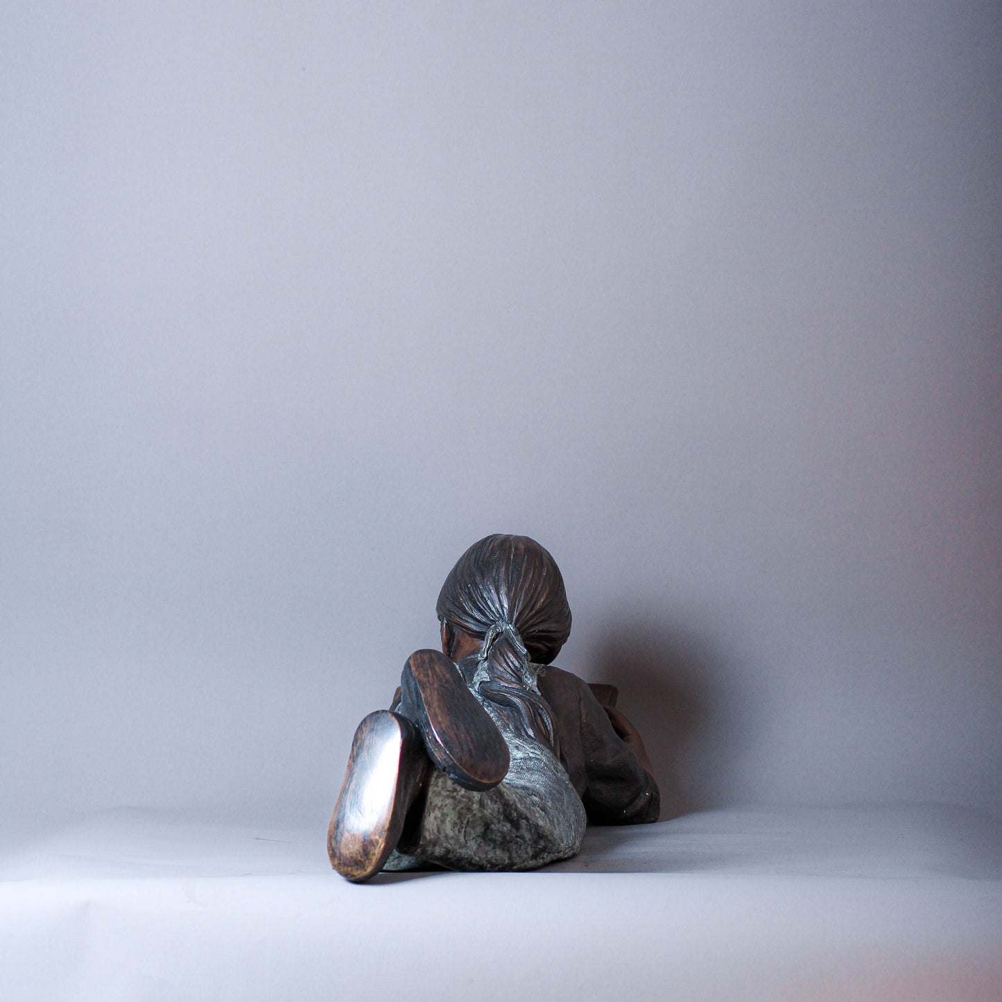 Girl Reading A Book Bronze Sculpture