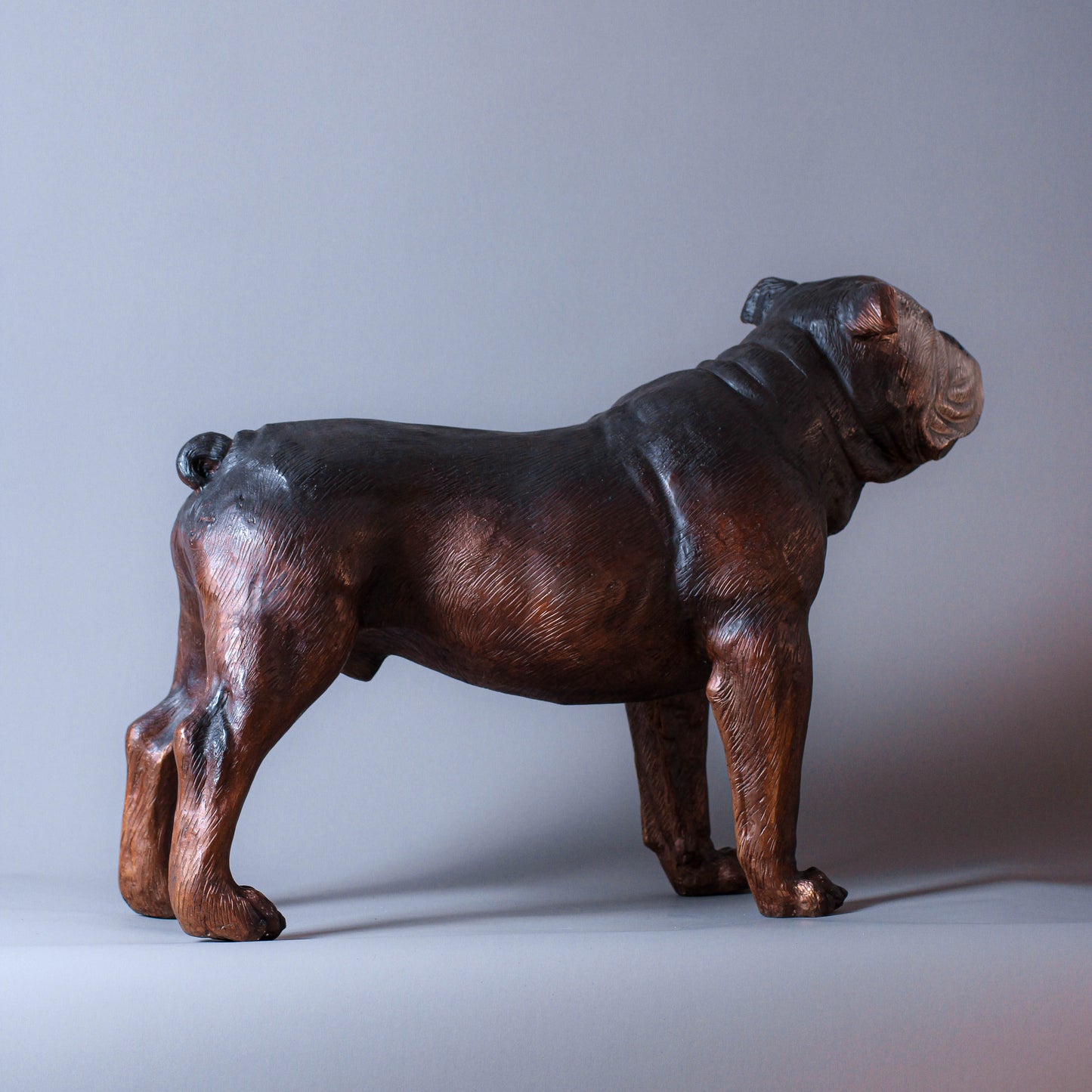 Standing Bulldog Bronze Sculpture