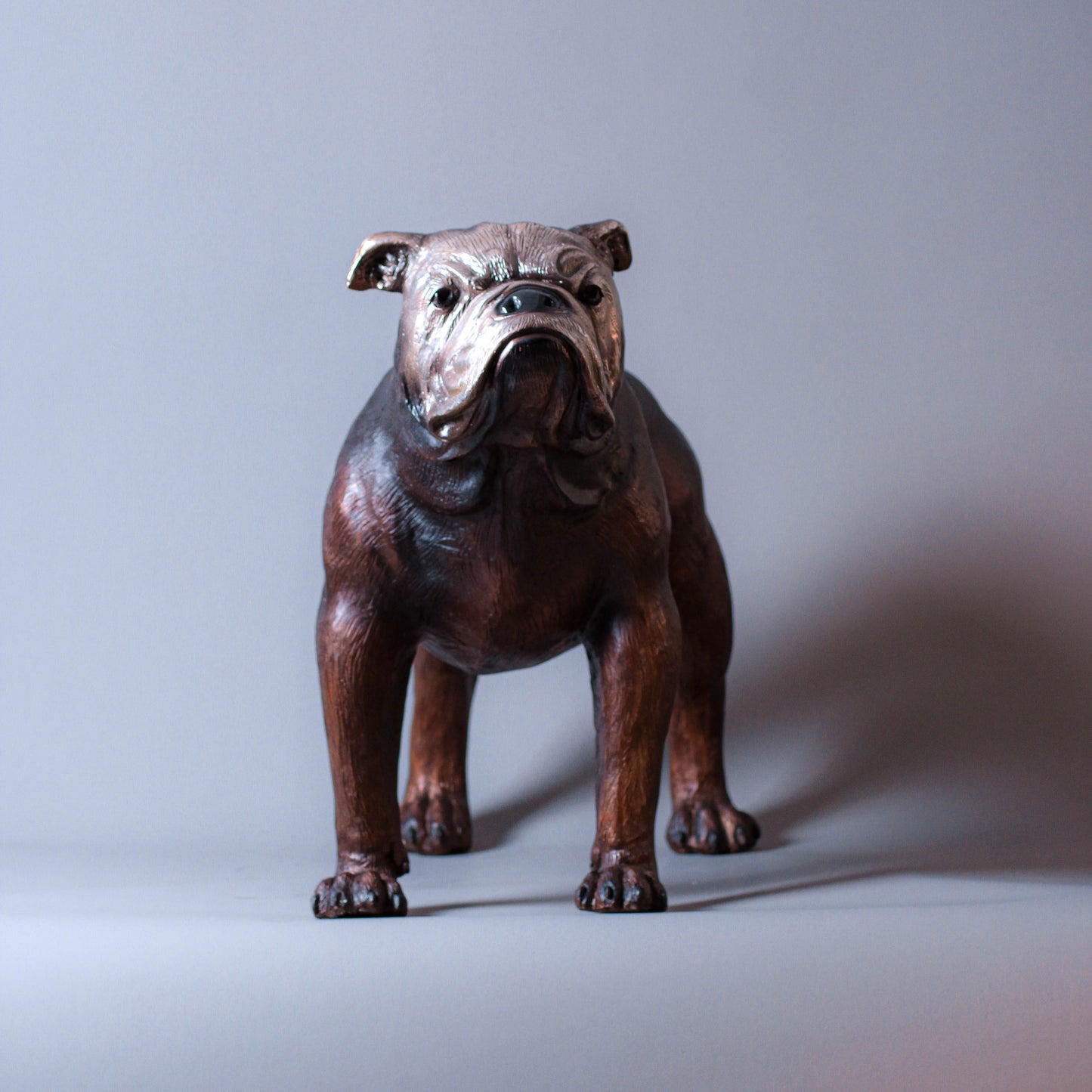 Standing Bulldog Bronze Sculpture