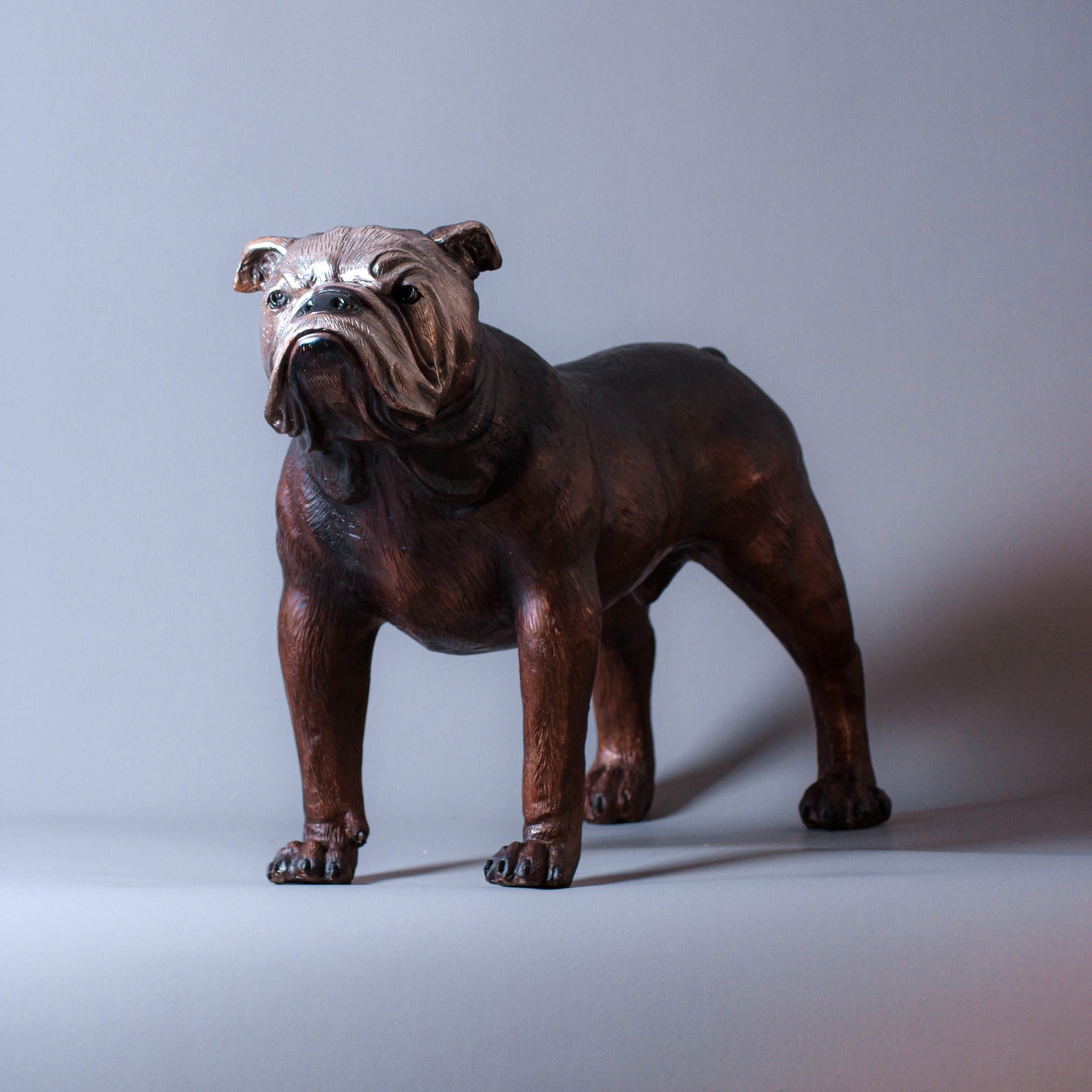 Standing Bulldog Bronze Sculpture