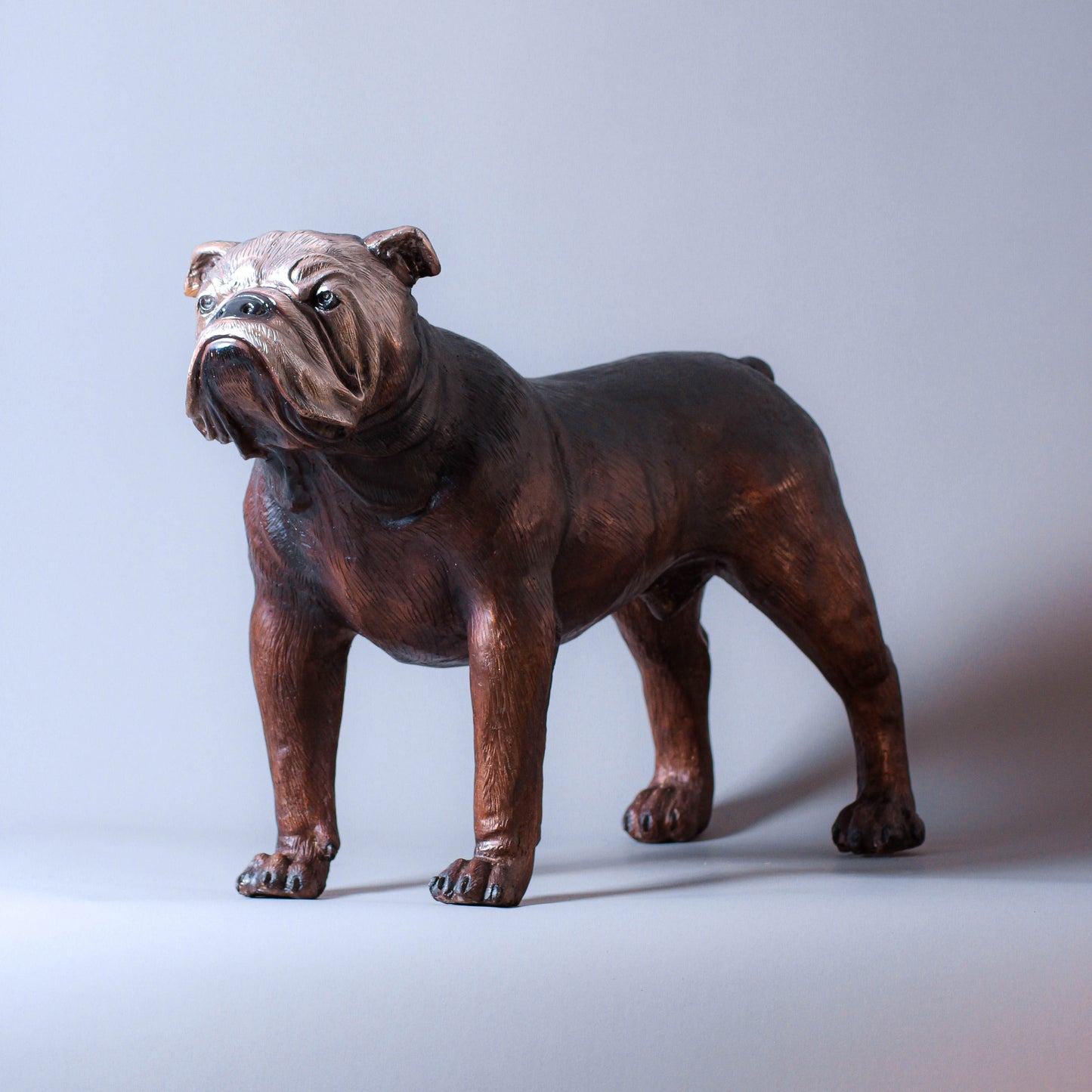 Standing Bulldog Bronze Sculpture