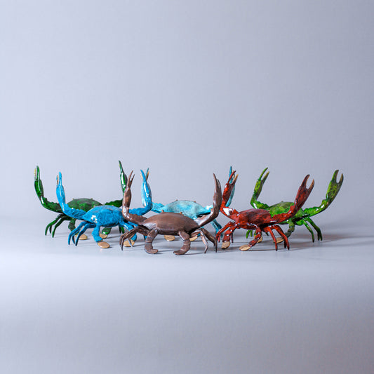 Crab In Color Bronze Sculpture