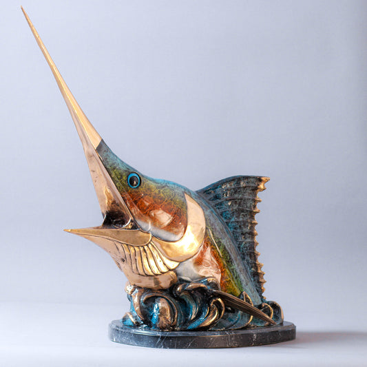 Swordfish Head Bronze Sculpture